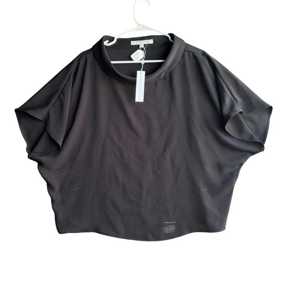 NEW Trina Turk Womens Black Cowl Neck Dolman Sleeve Top Size Medium NWT $248